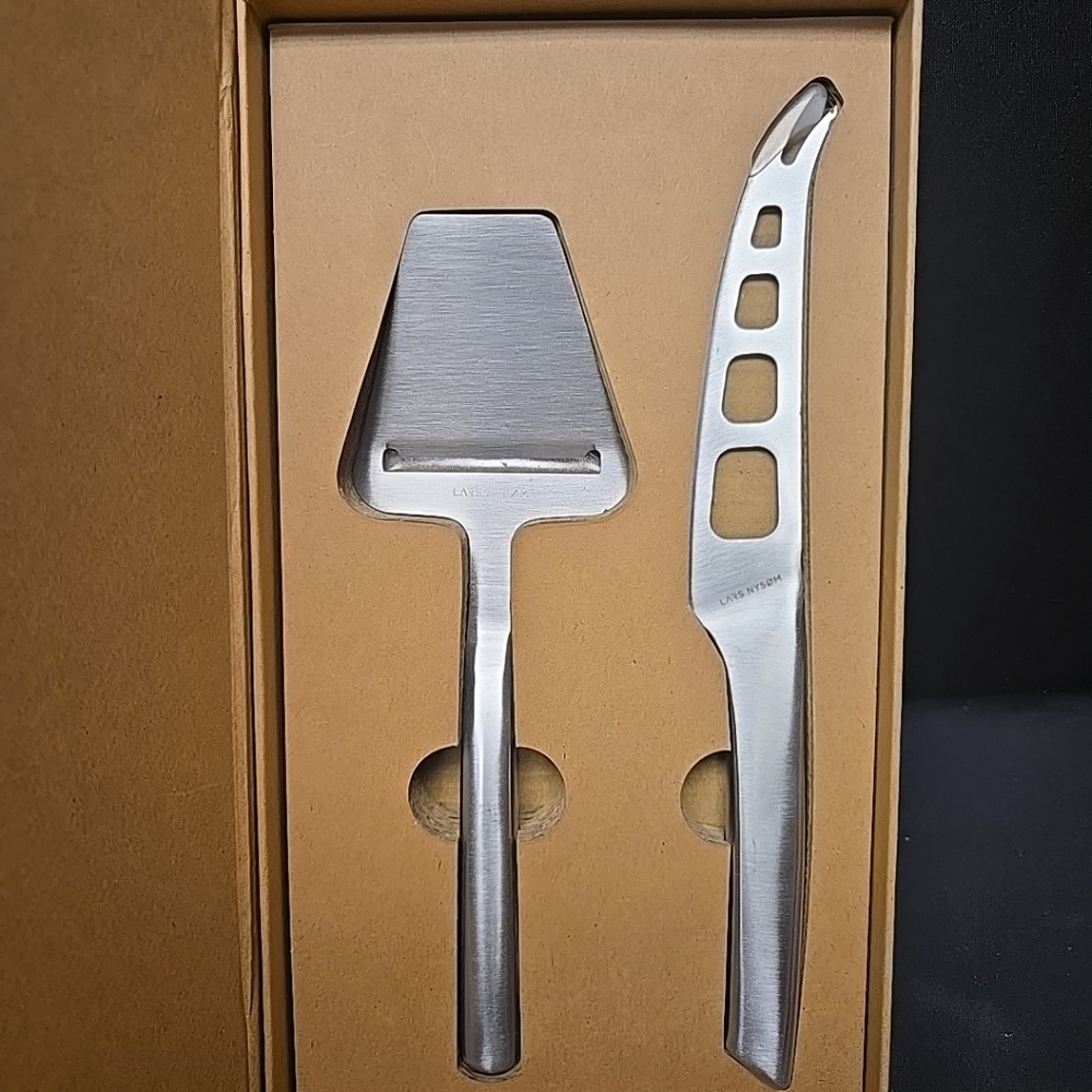 2pc Silver Cheese Knife & Slicer Peeler Set Made With Stainless Steel